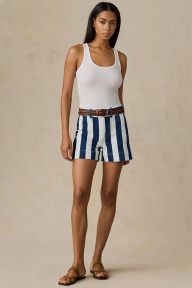 faherty stretch terry sailor short portside stripe front