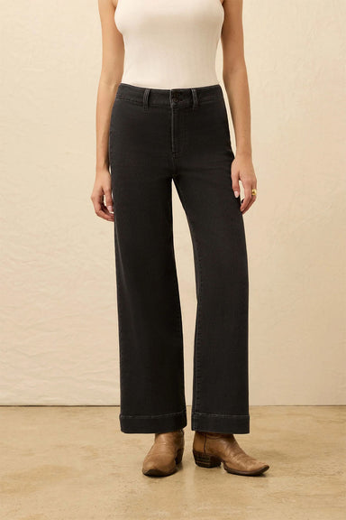 faherty stretch terry sailor trouser onyx black front