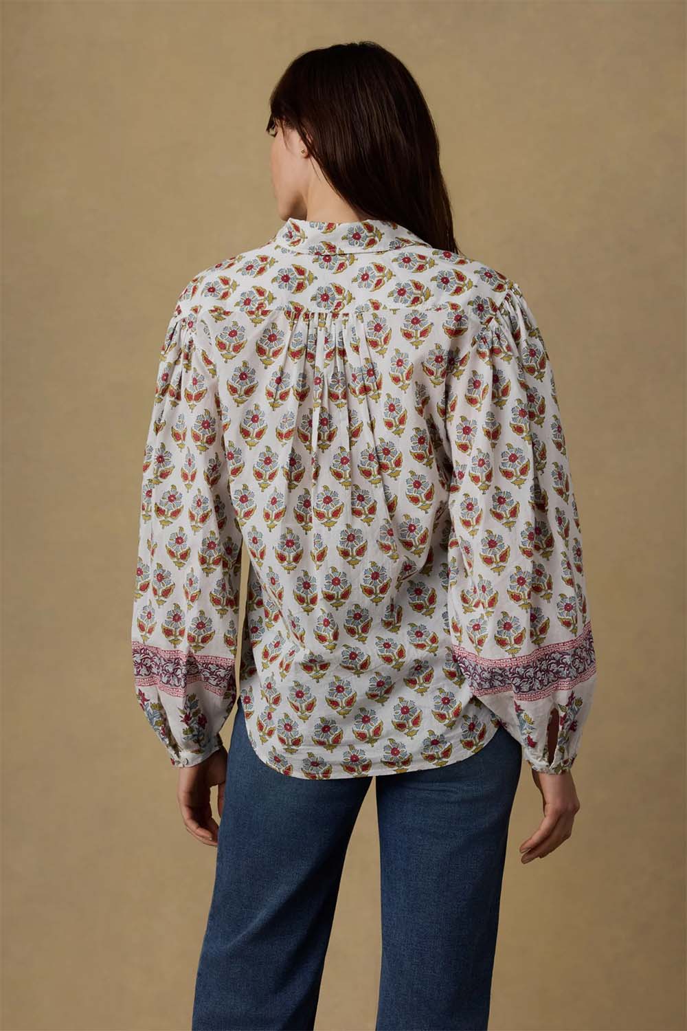 faherty suki blouse antique bouquet back