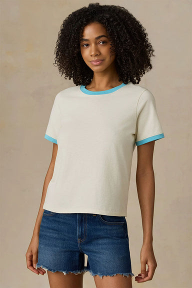 faherty sunwashed essential tee lemon sorbet front