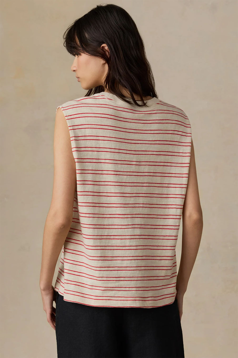 faherty sunwashed slub muscle tank summer sand stripe back