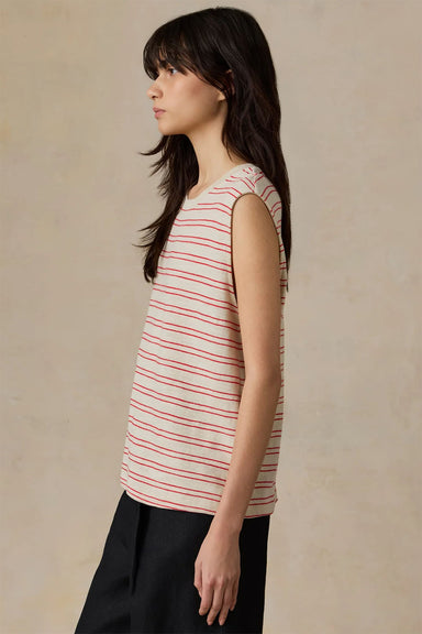 faherty sunwashed slub muscle tank summer sand stripe side