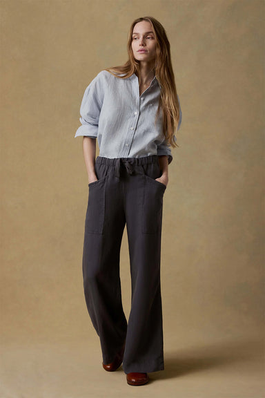faherty topanga drape pant washed black front