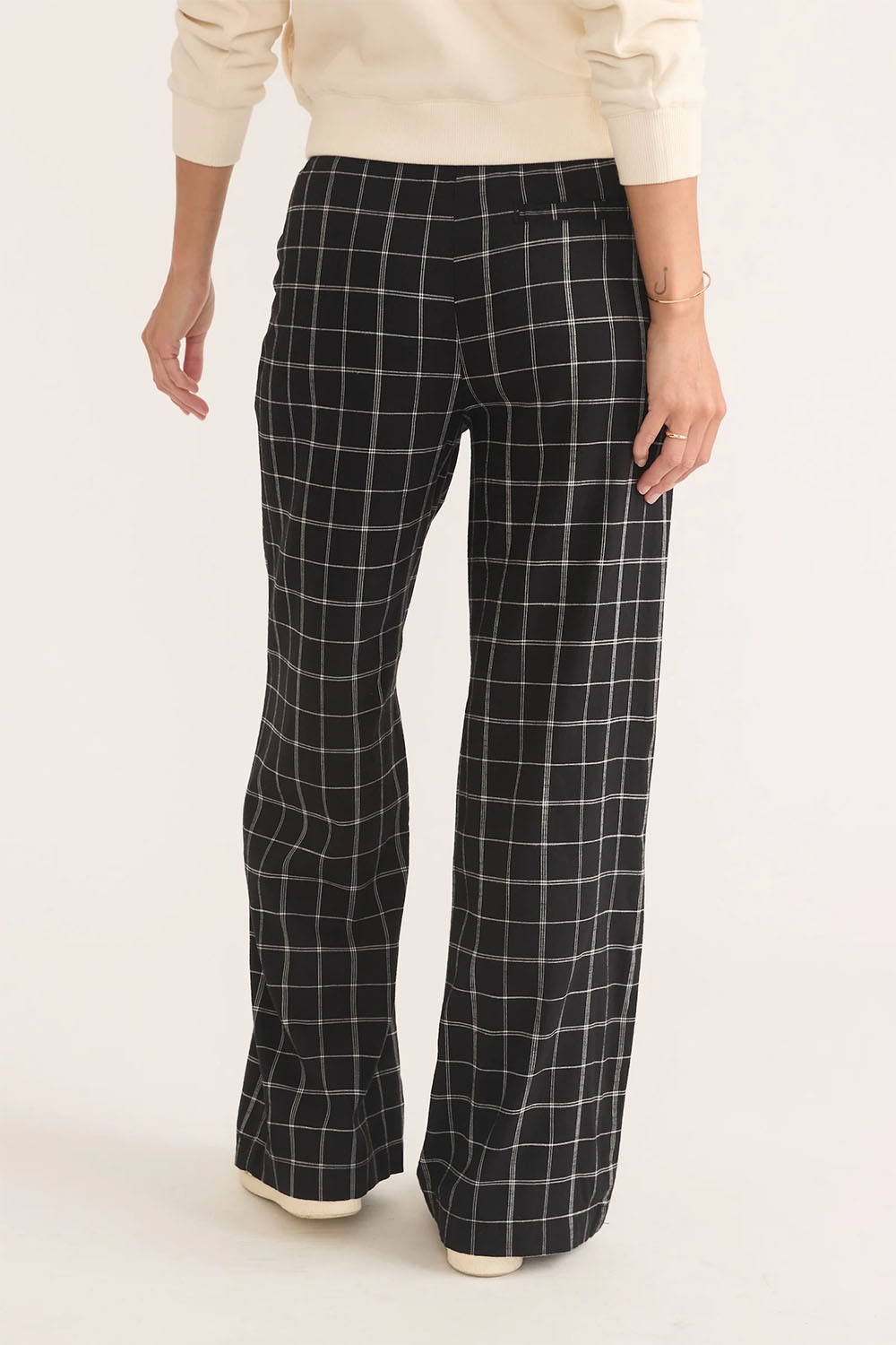 Marine Layer - Allison Trouser - Black/White Check - Back