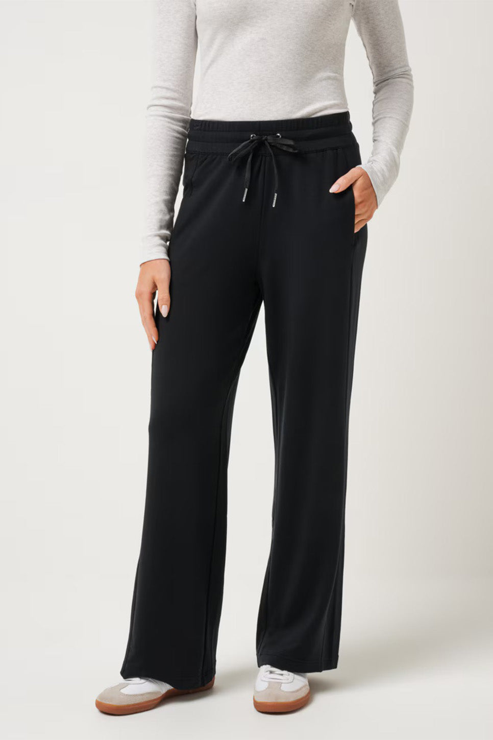 Travis Matthew - Cloud Terry Wide Leg Pant - Black - Front