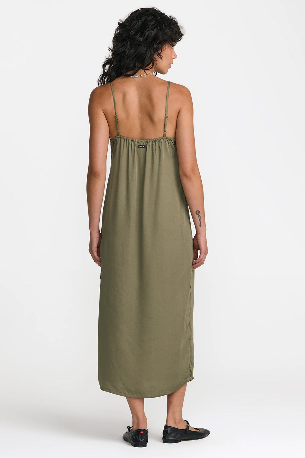 RVCA - Swindon Slip Dress - Olive - Back