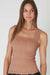 Niki Biki - Lace Textured Square Top - Mocha Mousse - Front