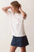 Marine Layer Miracle Jersey Crew Tee in Antique White — Quarter view