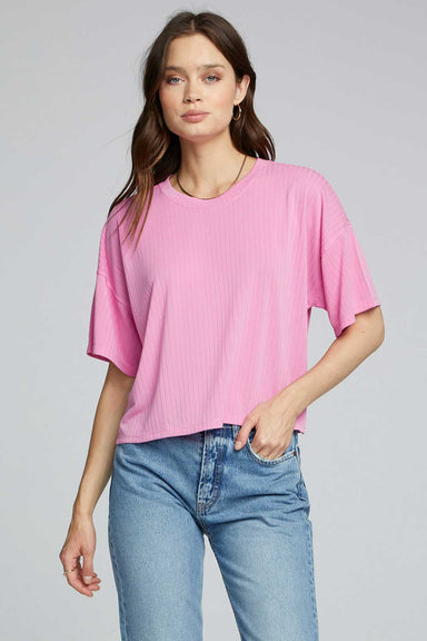 Saltwater Luxe - Crew Neck Tee - Party Pink - Front