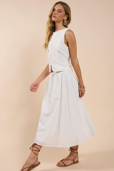 Sadie & Sage - Sun Dream Maxi Skirt - White - Profile