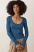 Marine Layer - Lexi Rib Sun-In LS Scoop Tee - Deep Aqua - Front