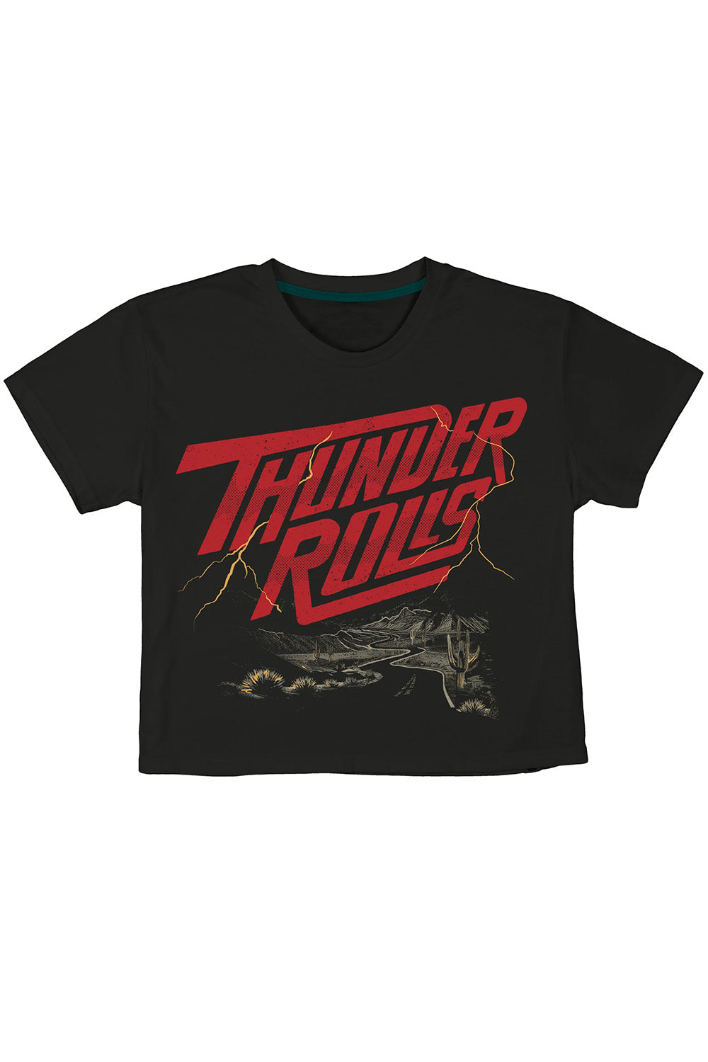 Sendero - Thunder Rolls Crop Tee - Vintage Black