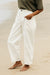 Finisterre Croft Barrel Trouser in Ecru — Pocket detail view