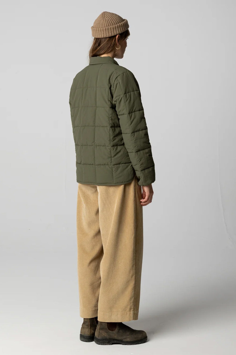 Finisterre Lapwing Insulated Jacket in Olive — Back view