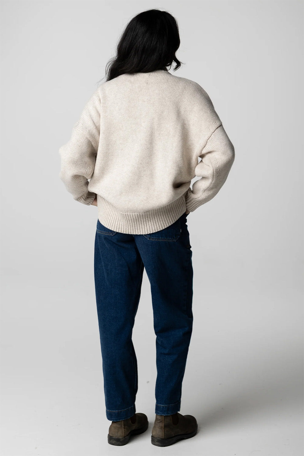Finisterre - Eyre Crew Neck - Oatmeal - Back