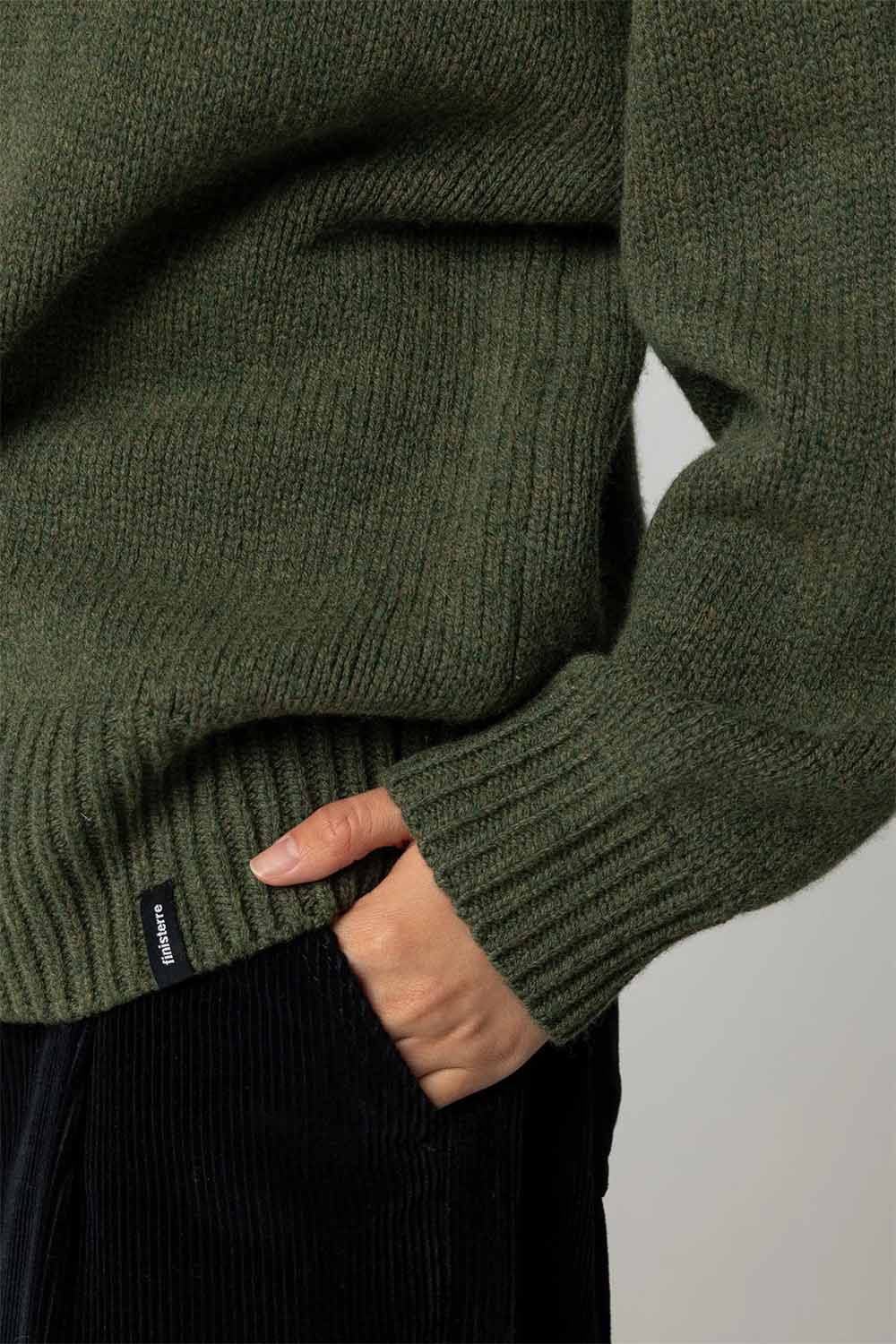 finisterre eyre crew neck olive sleeve