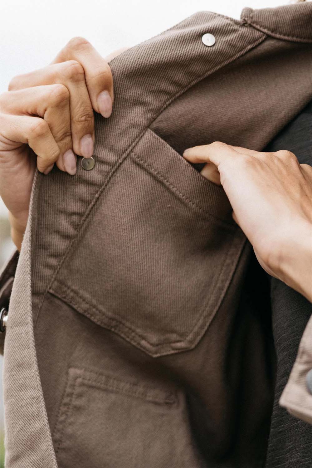 Finisterre - Yarrel Chore Jacket - Woodsmoke - Detail