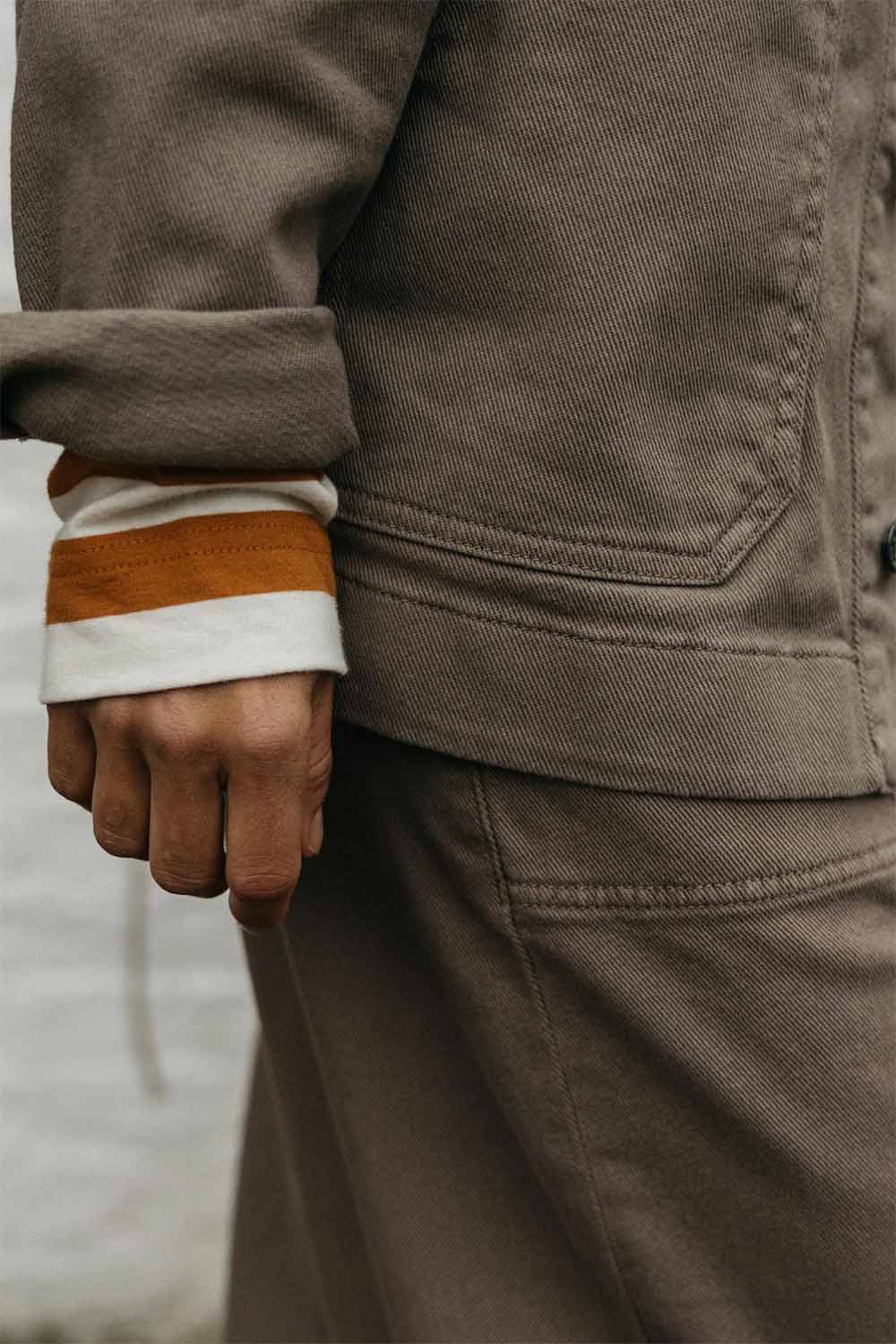 Finisterre - Yarrel Chore Jacket - Woodsmoke - Sleeve