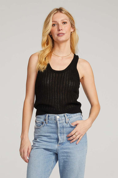 Saltwater Luxe - Ady Sweater Tank - Black - Front