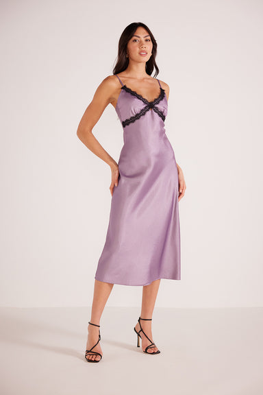 Mink Pink - Lillian Lace Midi Dress - Purple - Front