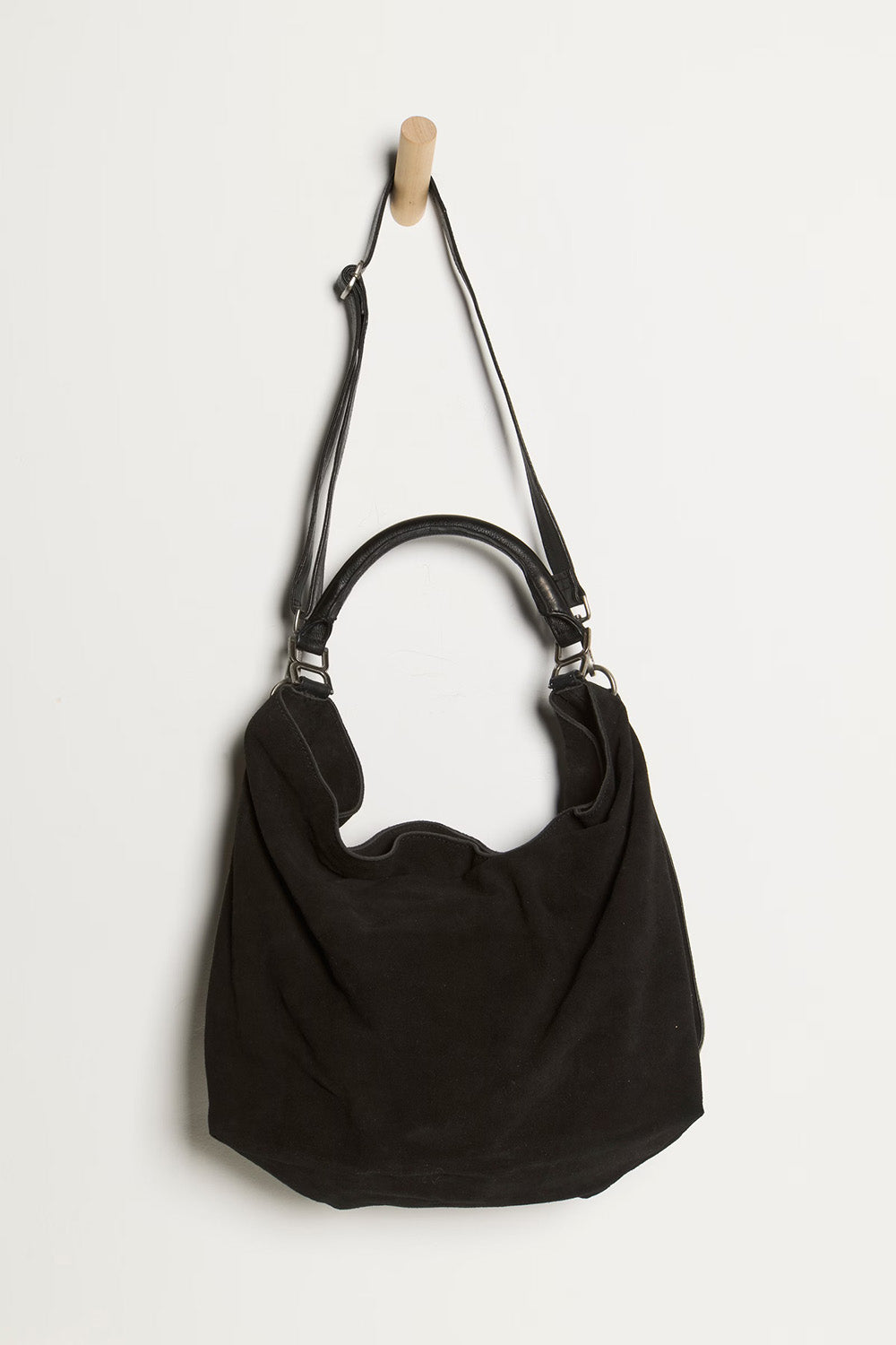 Free People - Suzie Suede Slouch Tote - Black - Front