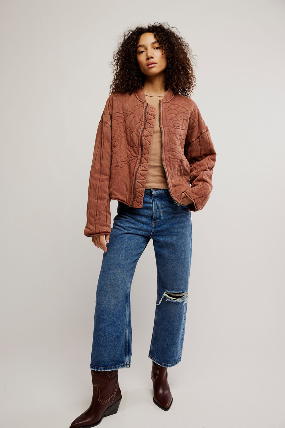 Free People - Rose Sweatshirt - Cinnamon Stick