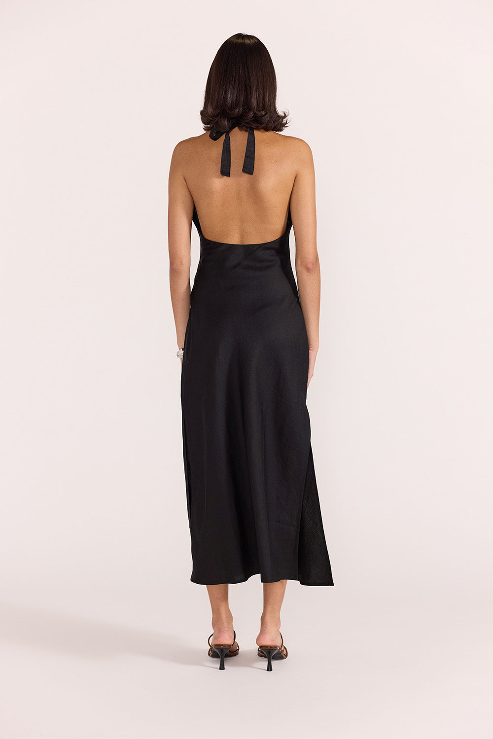 Staple the Label - Amana Halter Bias Dress - Black - Back