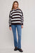 Free People - Stripe Alma Pullover - Chocolate Combo - Front