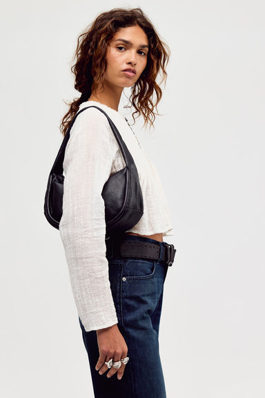 Free People Alexa Shoulder Bag in Black — Model view
