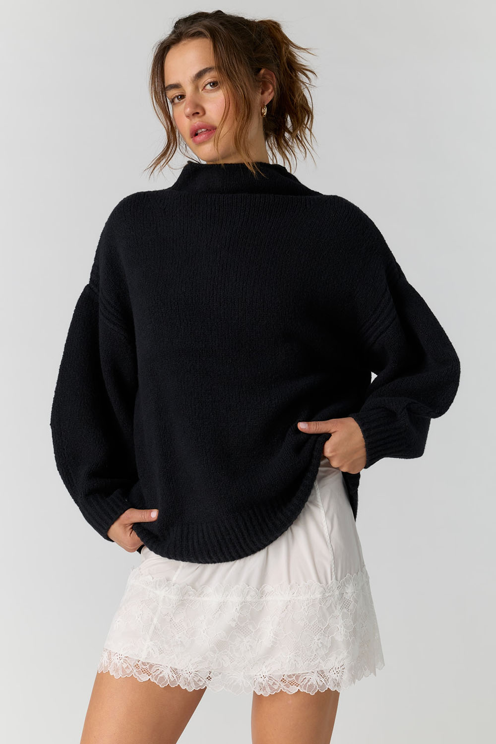 Free People Beaumont Tunic in Black — Front view