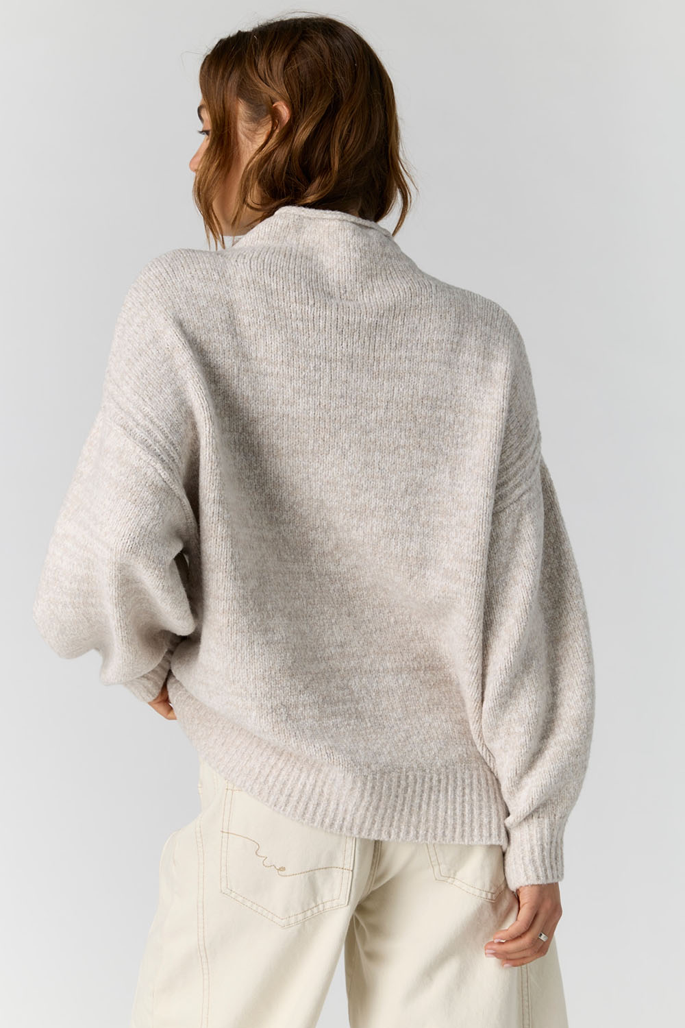 Free People Beaumont Tunic in Feather Grey Melange — Back view