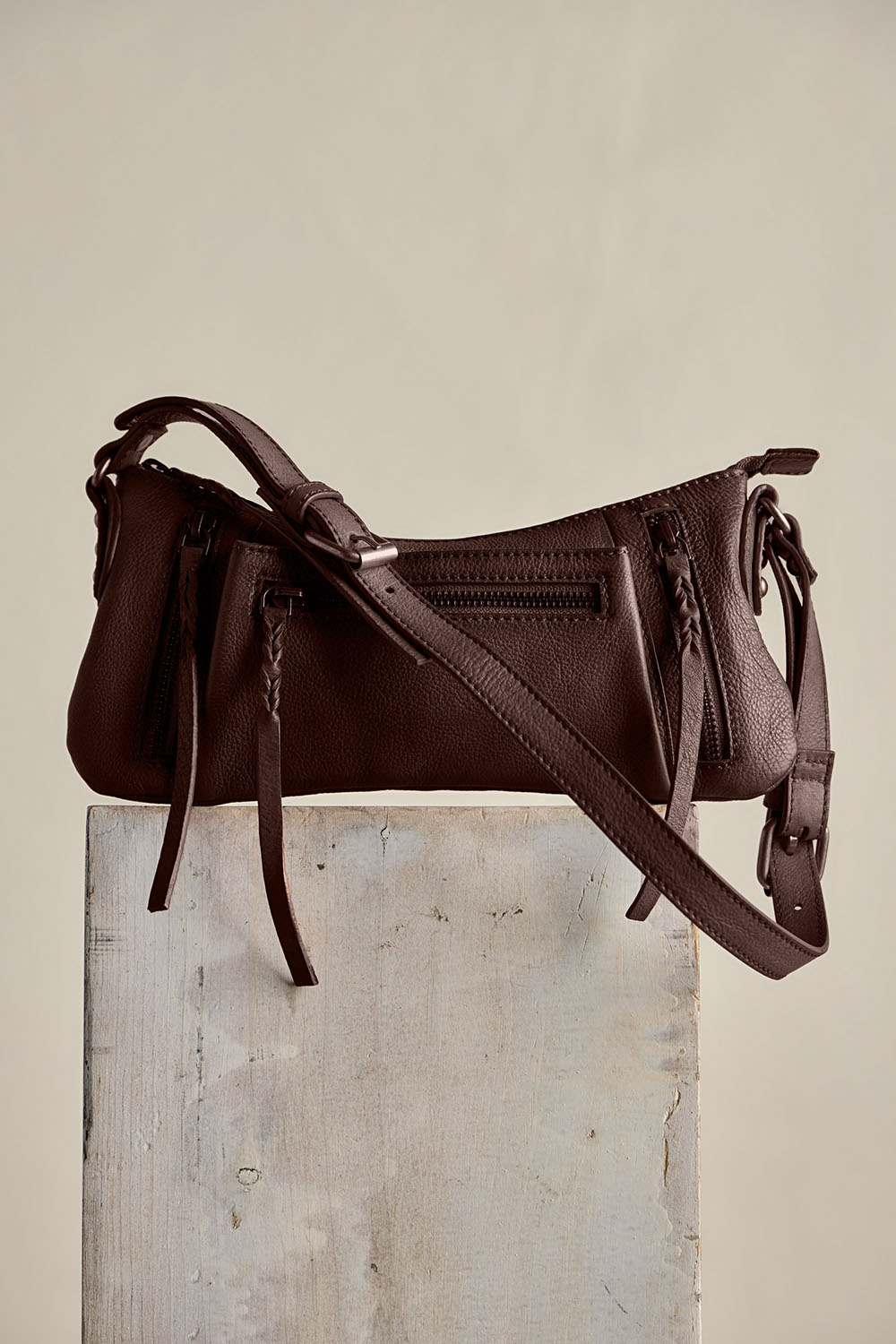 Free People Emerson Crossbody in Espresso — Front view