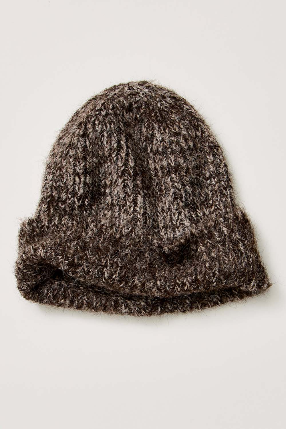 Free People Frostline Beanie in Chocolate — Flat-lay view