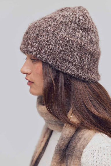 Free People Frostline Beanie in Chocolate — Model view
