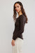 Free People Going Places Cardi in Deep Fudge — Quarter view