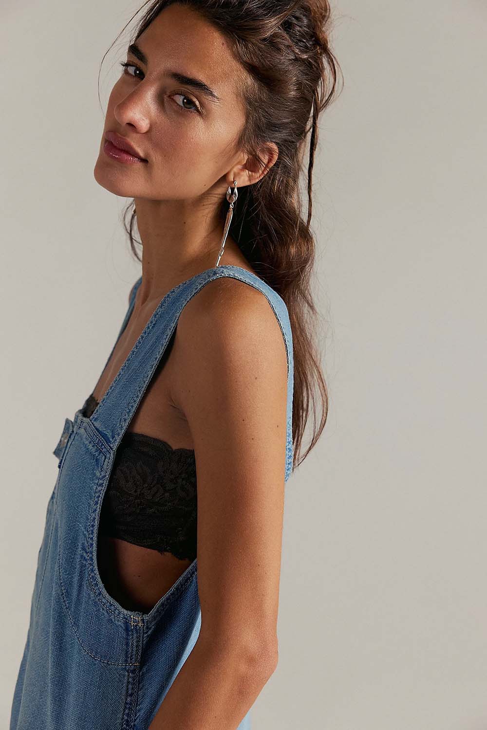 free people jude denim shortall light indigo side