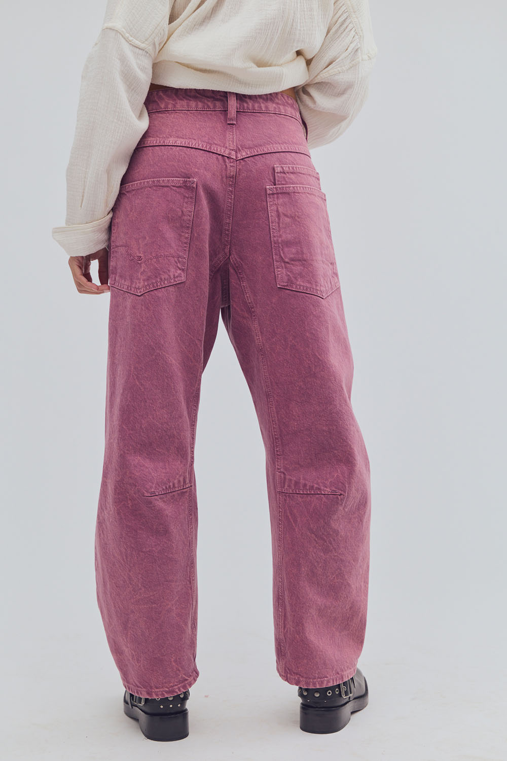Free People Minimalist Moxie Boyfriend in Washed Berry — Back view