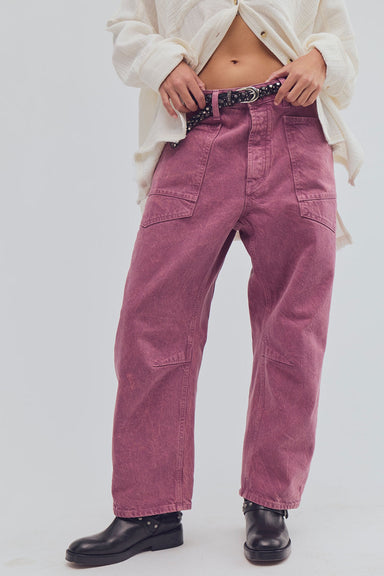 Free People Minimalist Moxie Boyfriend in Washed Berry — Front view