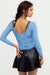 Free People Night Shift Layering Top in Dusted Blue — Back view