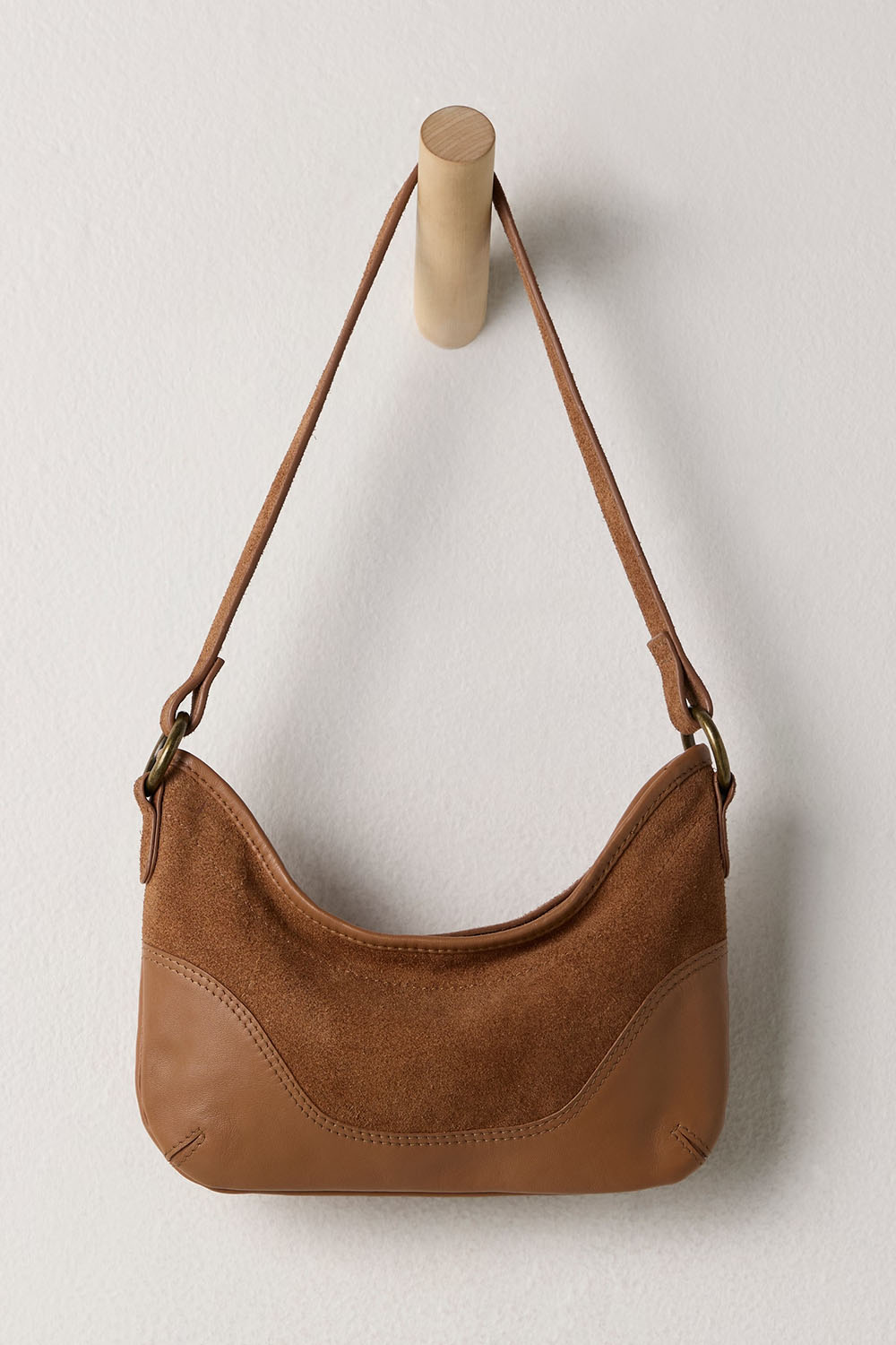 Free People Sindy Leather Shoulder Bag in Cognac — Back view