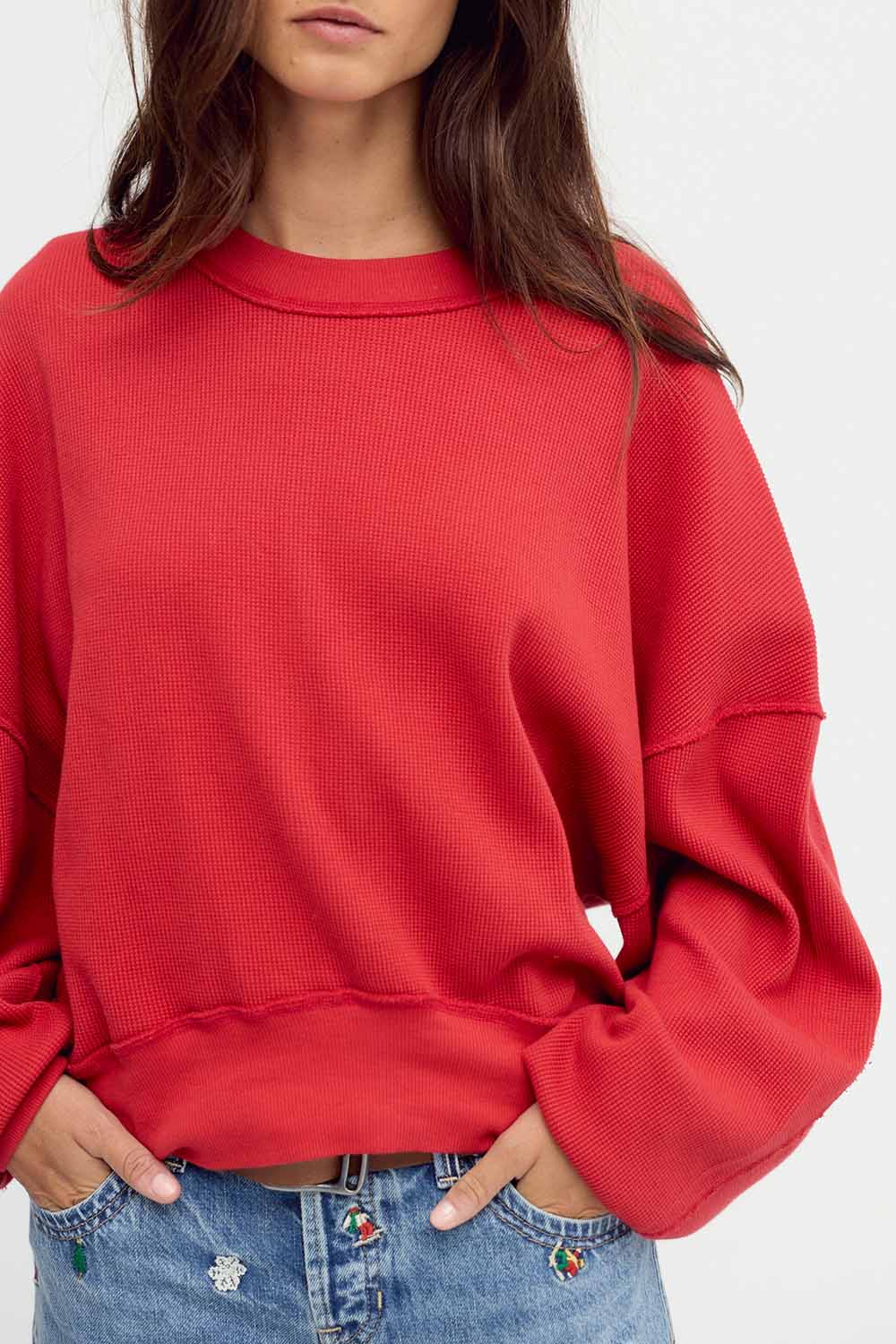 Free People Skyline Tee in Salsa — Front detail view