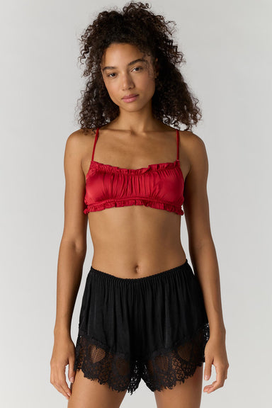 Free People Sleigh All Day Bralette in Luxe Red — Front view