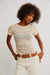 Free People - Angelina Lace Tee - Tea - Front
