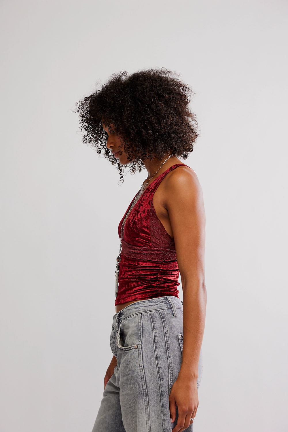 Free People - Bed of Roses Cami - Garnet Grotto - Side