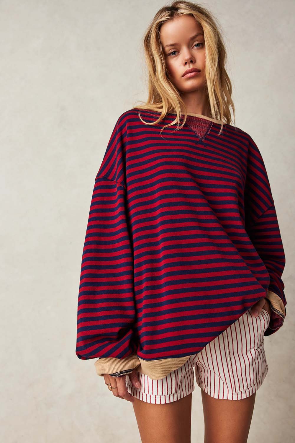 Free People - Classic Striped Crew - Nautical Combo - Front