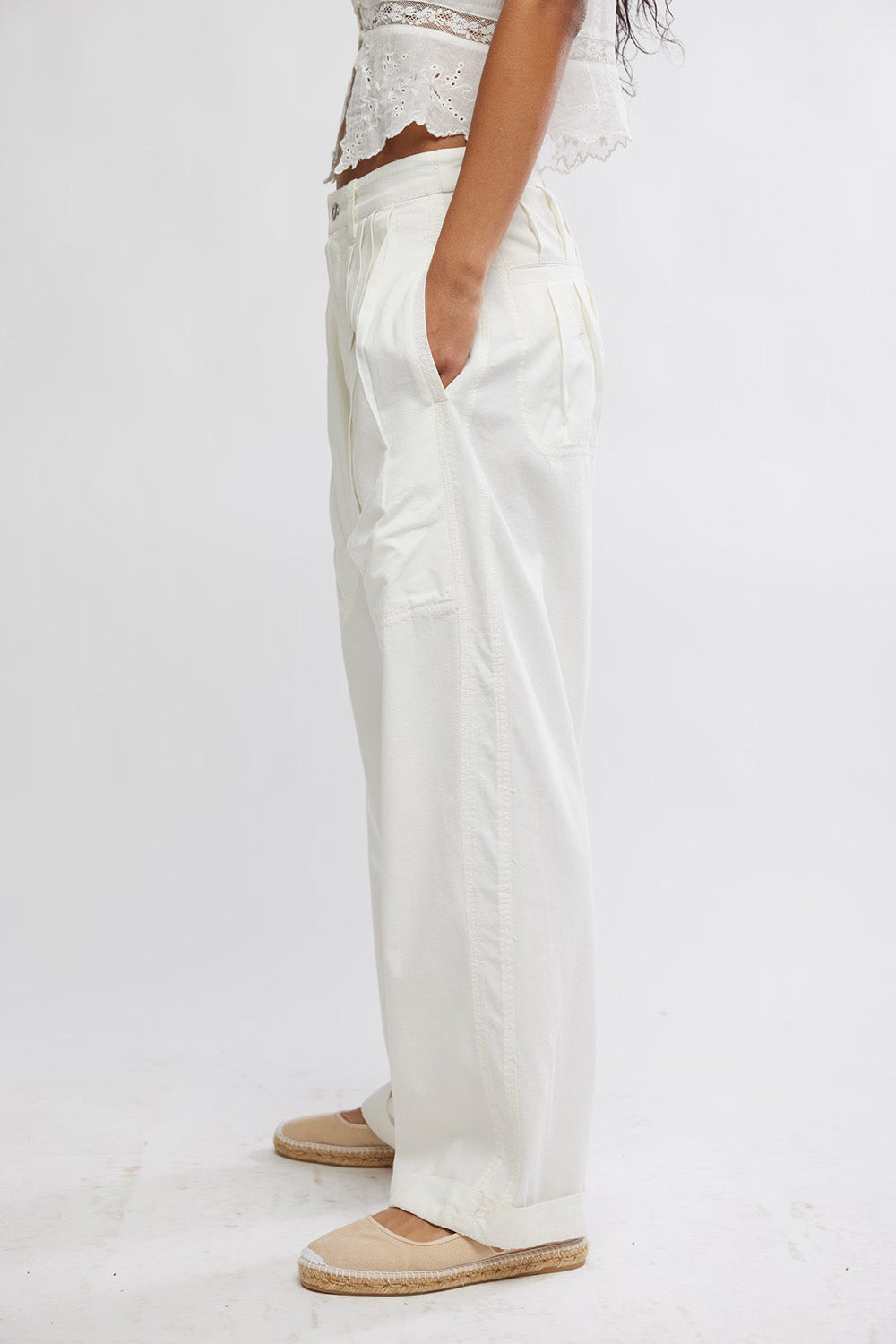 free people clover dropped trouser tofu side