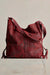 free people dallas distressed leather bag sandblast red front