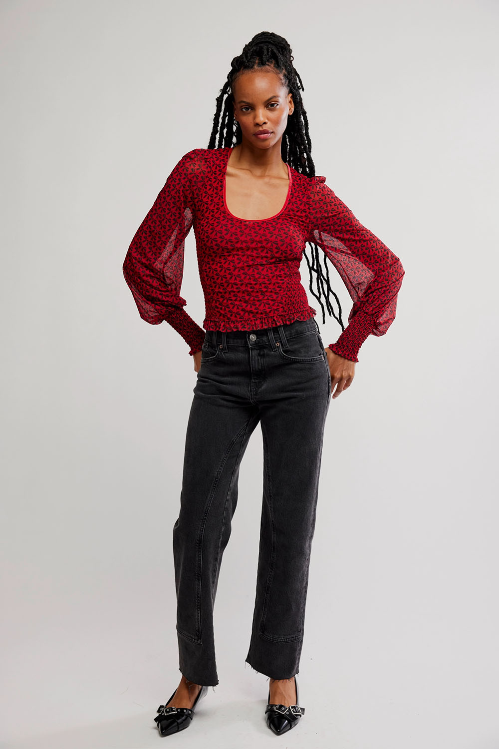 Free People - Dottie Printed Knit Top - Salsa