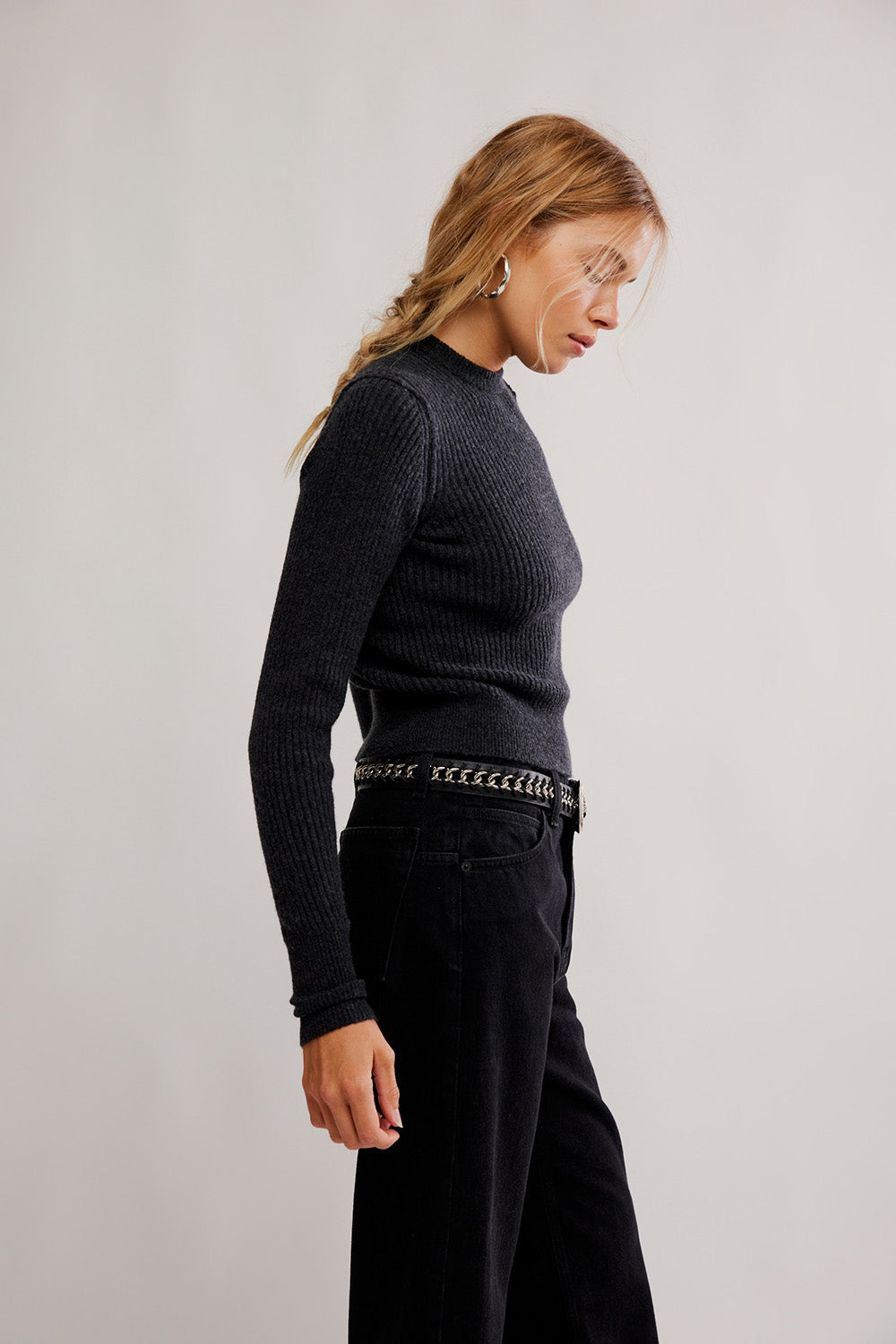 free people even after pullover charcoal side