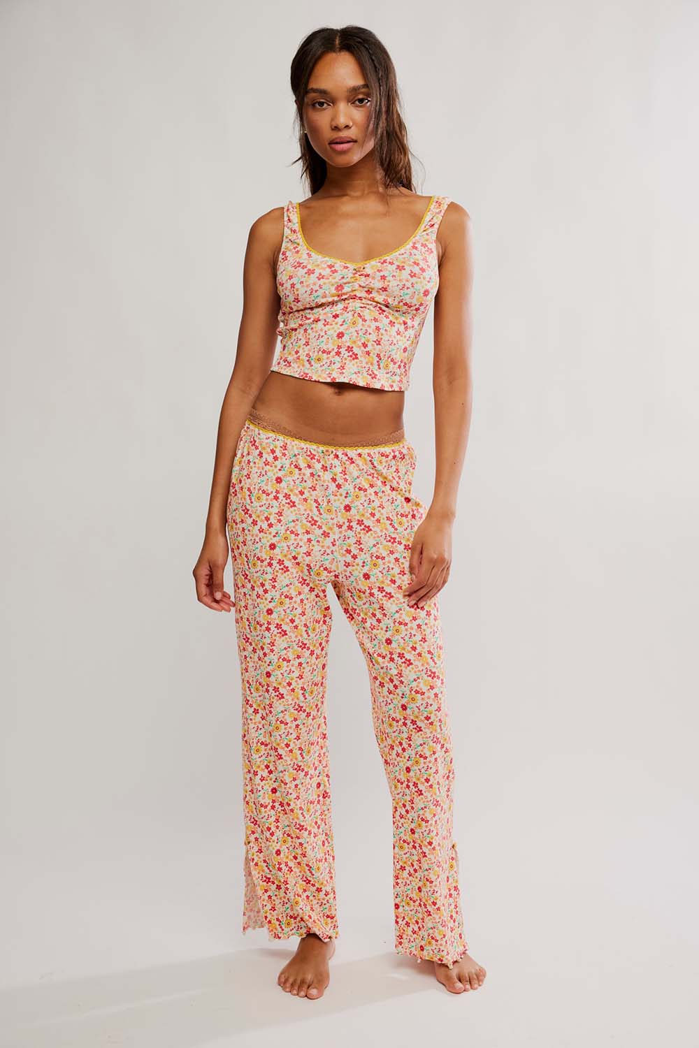 free people fresh in love lounge set butter combo front